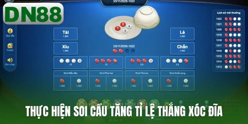 Thực hiện soi cầu tăng tỉ lệ thắng xóc đĩa